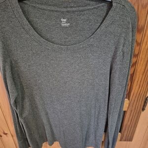 GAP Women's Charcoal Long Sleeve Tee